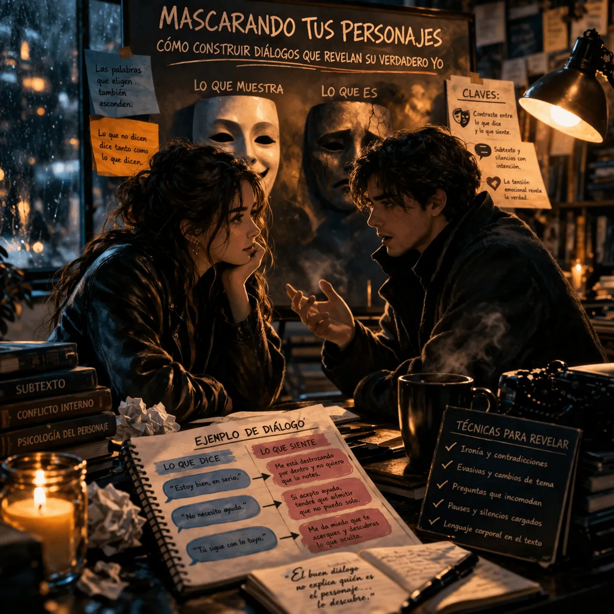 Mascarando tus personajes: Cómo construir diálogos que revelan su verdadero yo